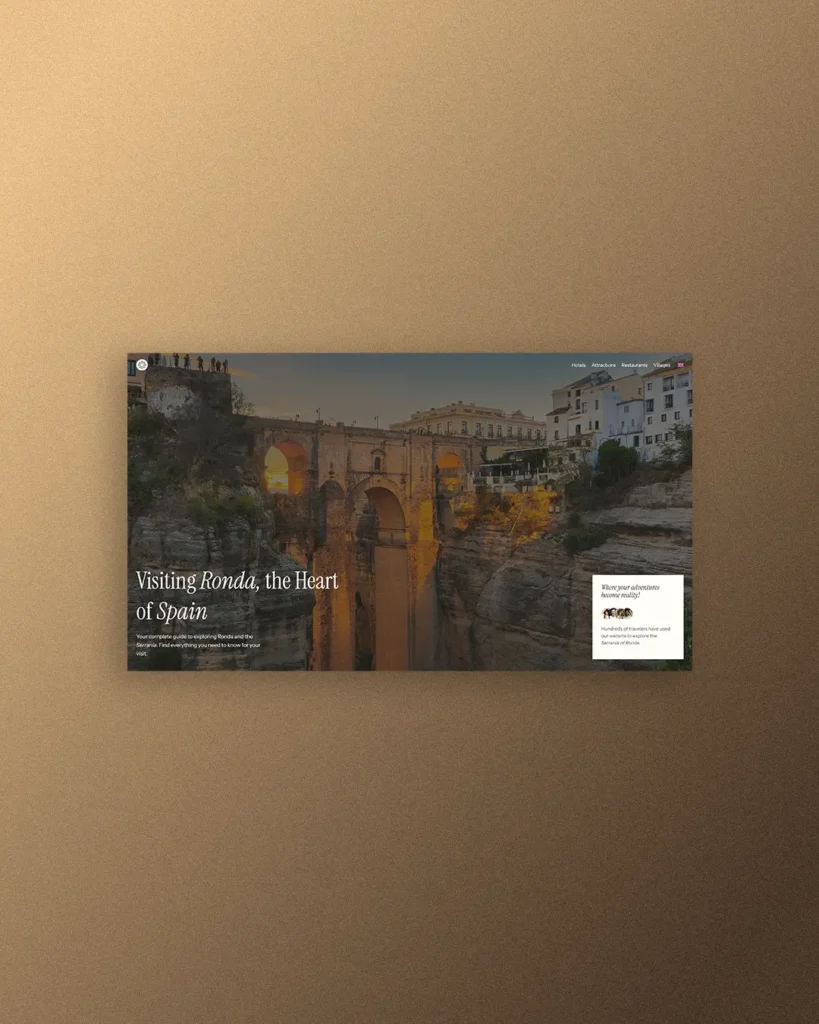 Diseño web landing page Visiting Ronda