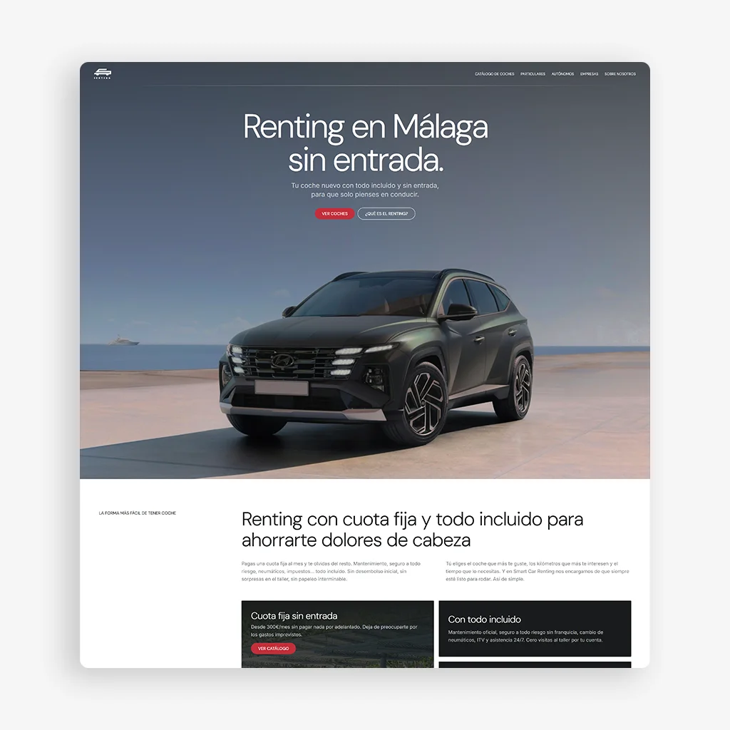 Diseño de la página web de Smart Car Renting